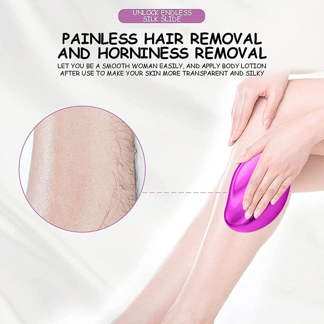 Bleame Crystal Hair Eraser – Painless Reusable Hair Removal & Exfoliating Tool for Arms, Legs, Back & Body | Nano Crystal Hair Remover (Random Color, Without Box)