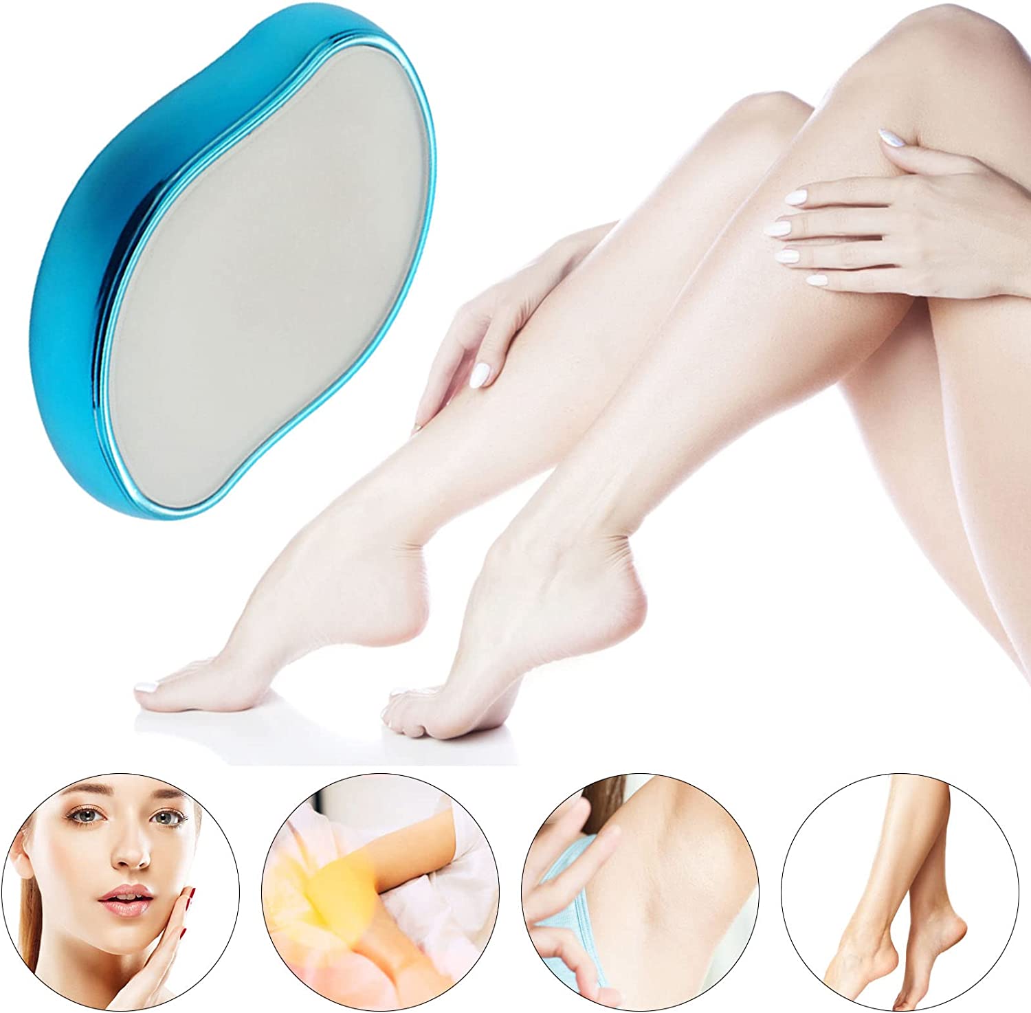 Bleame Crystal Hair Eraser – Painless Reusable Hair Removal & Exfoliating Tool for Arms, Legs, Back & Body | Nano Crystal Hair Remover (Random Color, Without Box)