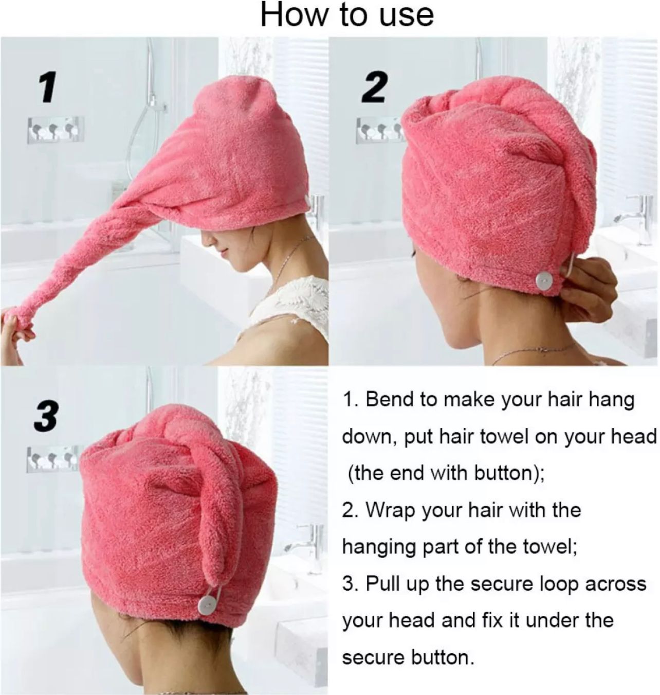 Best Hair Dryer Cap Towel for Women – 100% Cotton Hair Wrap Towel | Super Absorbent, Quick Dry, Soft & Durable Hair Drying Cap (Random Color) – Pack of 1