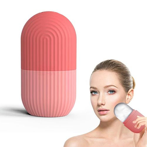 Face Ice Roller Silicone Facial Massager for Skin Glow | Reusable Cryotherapy Ice Roller for Puffy Eyes, Pore Tightening & Face Massage | Random Color |