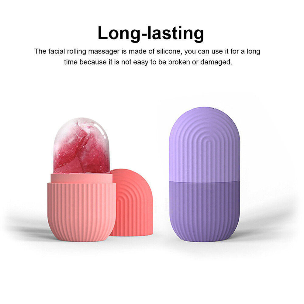 Face Ice Roller Silicone Facial Massager for Skin Glow | Reusable Cryotherapy Ice Roller for Puffy Eyes, Pore Tightening & Face Massage | Random Color |