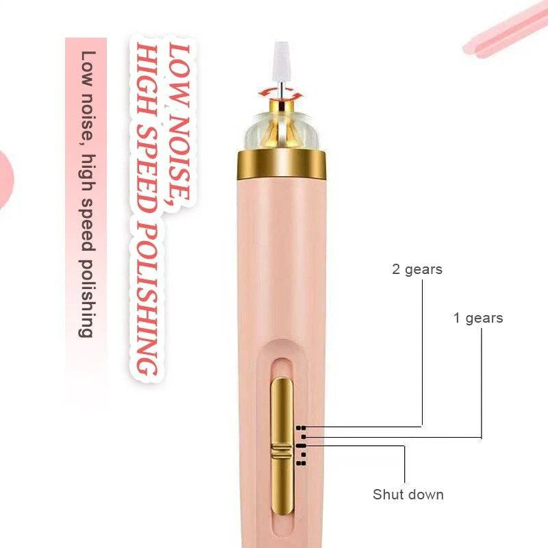 5 in 1 Professional Electric Nail Drill Machine with 6 Nail Bits, Rechargeable USB, LED Light, Manicure & Pedicure Kit for Home & Salon Use – Random Color