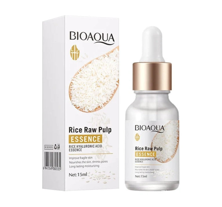 BIOAOUA Hyaluronic Acid Rice Raw Pulp Essence Face Serum 15ml | Hydrating & Glow Boosting Serum in Pakistan