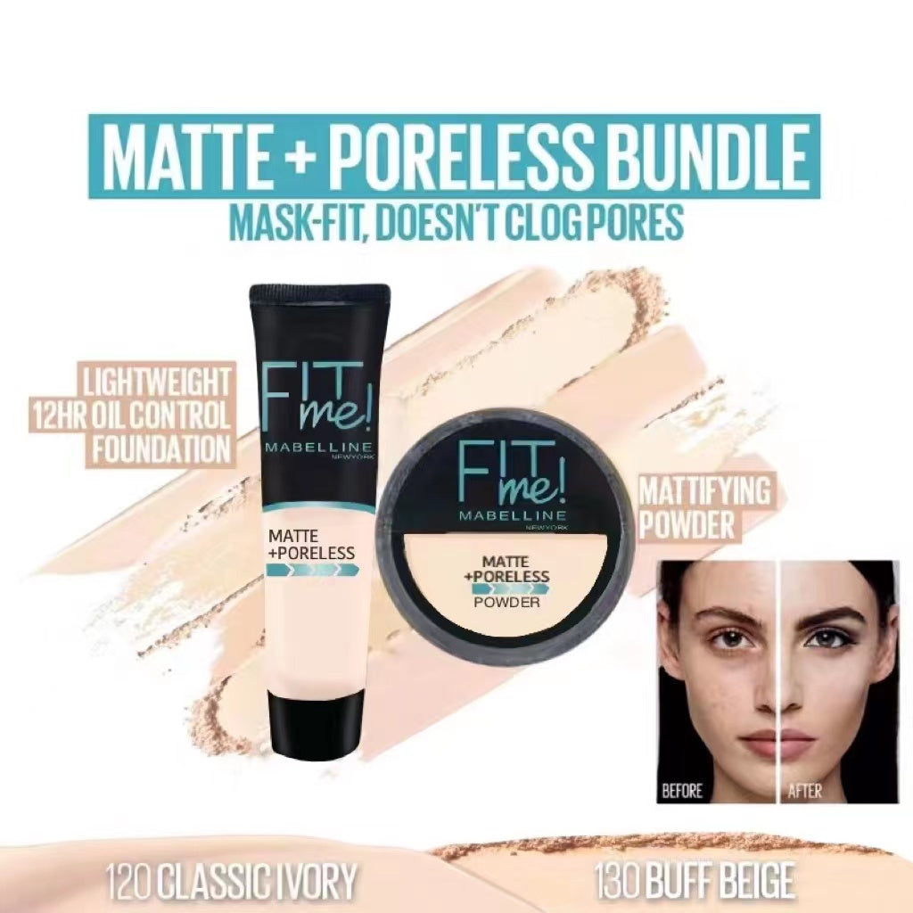 2-in-1 Makeup Deal Foundation & Face Powder Combo – Ivory Shade | Smooth Matte Finish Long Lasting Makeup Set