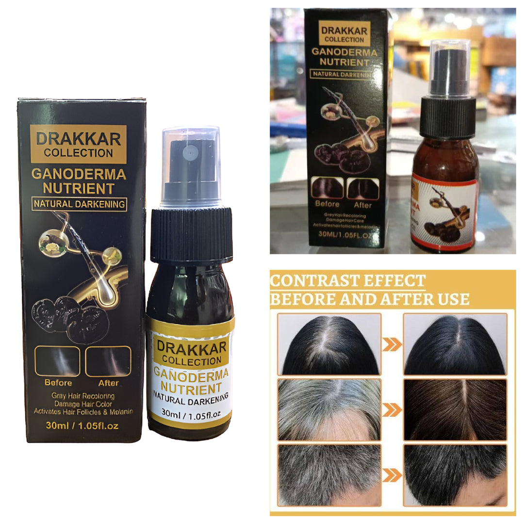 Anti Grey Hair Spray Drakkar Ganoderma Hair Essence 30ml | Natural Hair Darkening & Hair Growth Spray