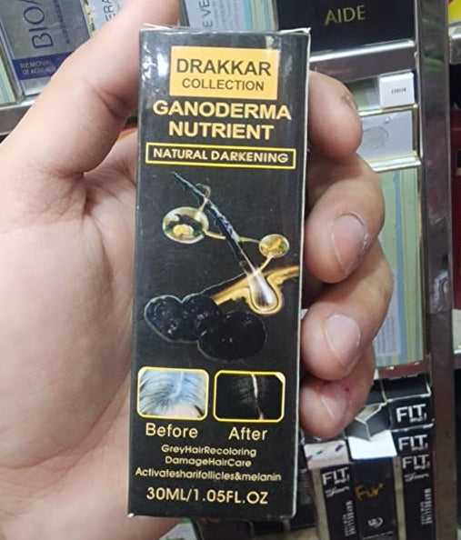 Anti Grey Hair Spray Drakkar Ganoderma Hair Essence 30ml | Natural Hair Darkening & Hair Growth Spray
