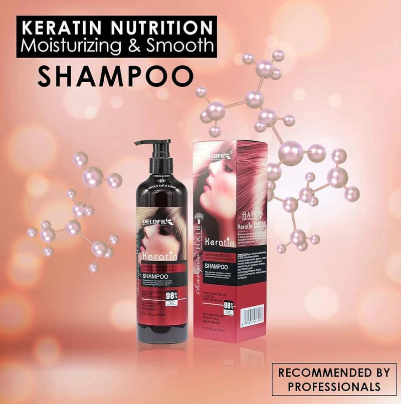 Wellice Keratin Essence & Collagen Shampoo 800g | Anti Hair Fall Repair Shampoo for Smooth, Shiny & Healthy Hair