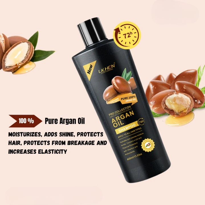 Lichen Professional Shampoo Set 400ml | Keratin, Rice Water, Coconut, Peppermint, Red Onion & Argan Oil Shampoo for Strong & Shiny Hair