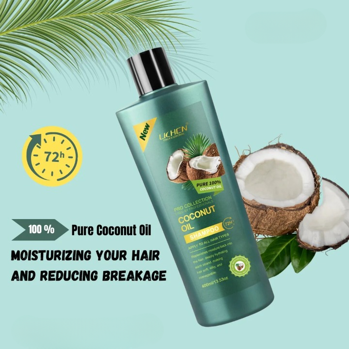 Lichen Professional Shampoo Set 400ml | Keratin, Rice Water, Coconut, Peppermint, Red Onion & Argan Oil Shampoo for Strong & Shiny Hair
