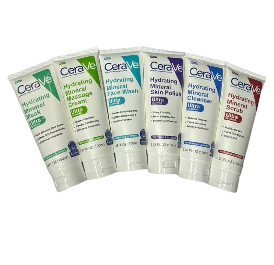 CeraVe 6 In 1 Hydrating Mineral Facial Kit For Deep Cleansing Skin Care