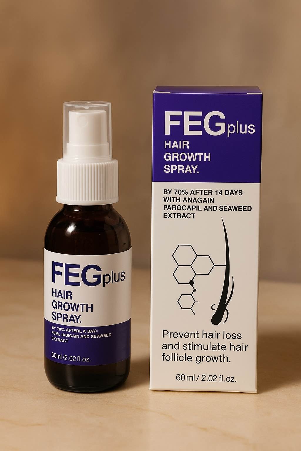 FEG PLUS Hair Growth Serum & Spray 50ml | Advanced Hair Growth Formula For Stronger, Thicker & Healthier Hair
