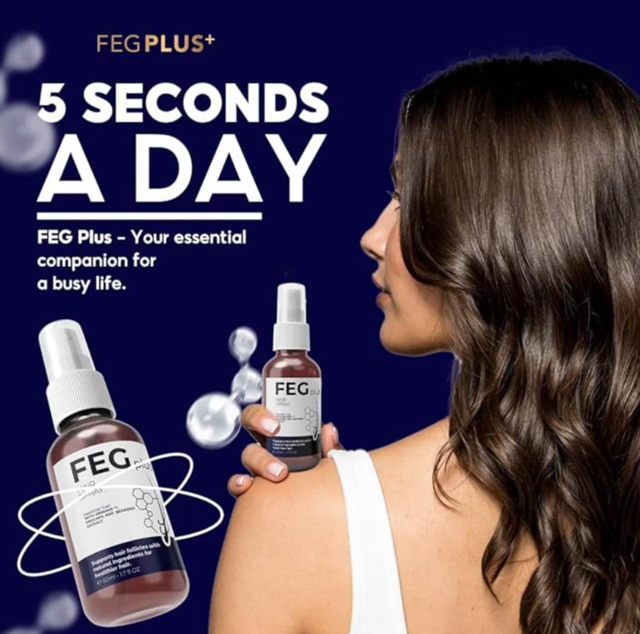 FEG PLUS Hair Growth Serum & Spray 50ml | Advanced Hair Growth Formula For Stronger, Thicker & Healthier Hair