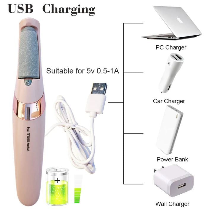 Rechargeable Electric Pedi Foot Filer Callus Remover | Smooth Soft Feet Care Device