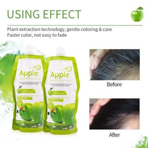 Apple Hair Color Cream 1000ML Black | Long Lasting Hair Dye