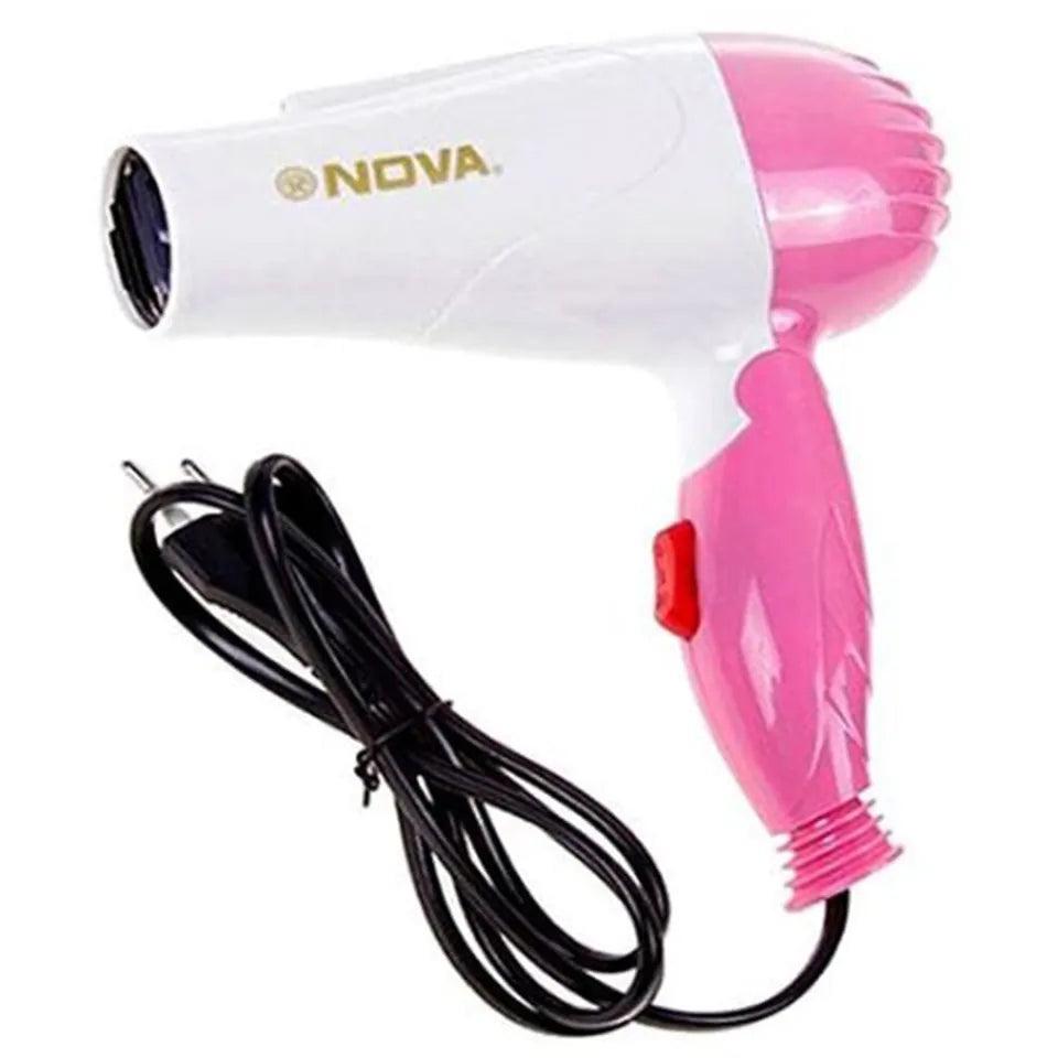 Nova Hair Dryer NV 1290 Quick Dry Foldable Hair Dryer | Fast Heat Compact Travel Hair Styling Dryer