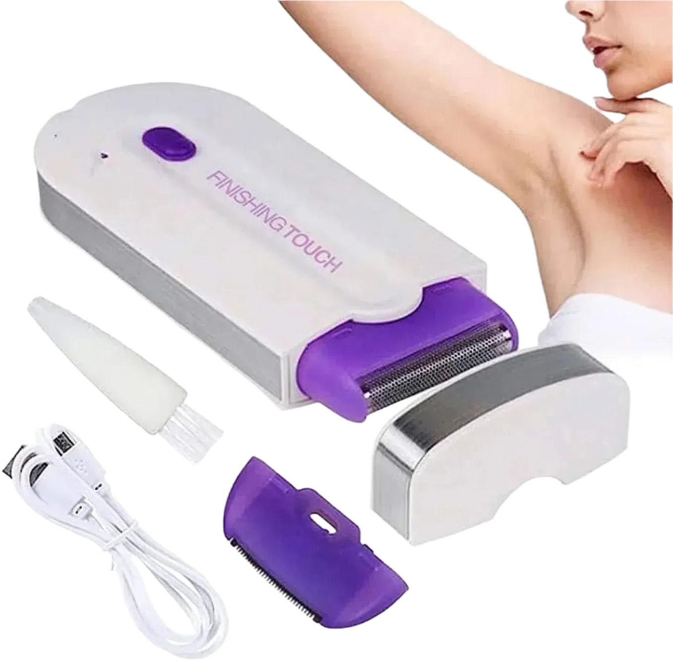 Finishing Touch Laser Hair Removal 2-in-1 Trimmer For Women | Pain Free Electric Hair Remover & Body Grooming Device