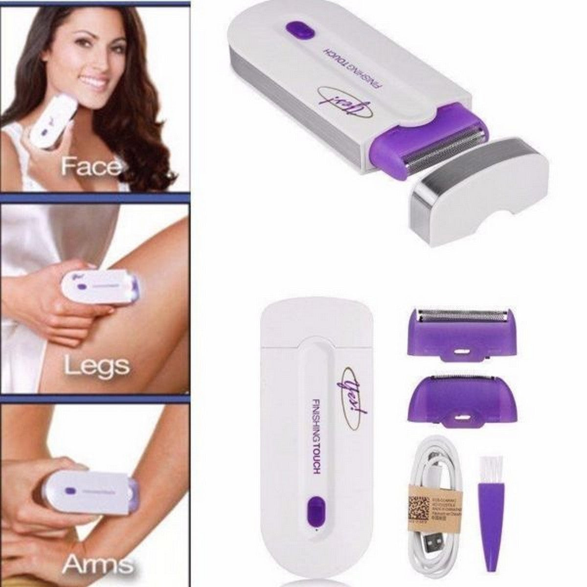 Finishing Touch Laser Hair Removal 2-in-1 Trimmer For Women | Pain Free Electric Hair Remover & Body Grooming Device