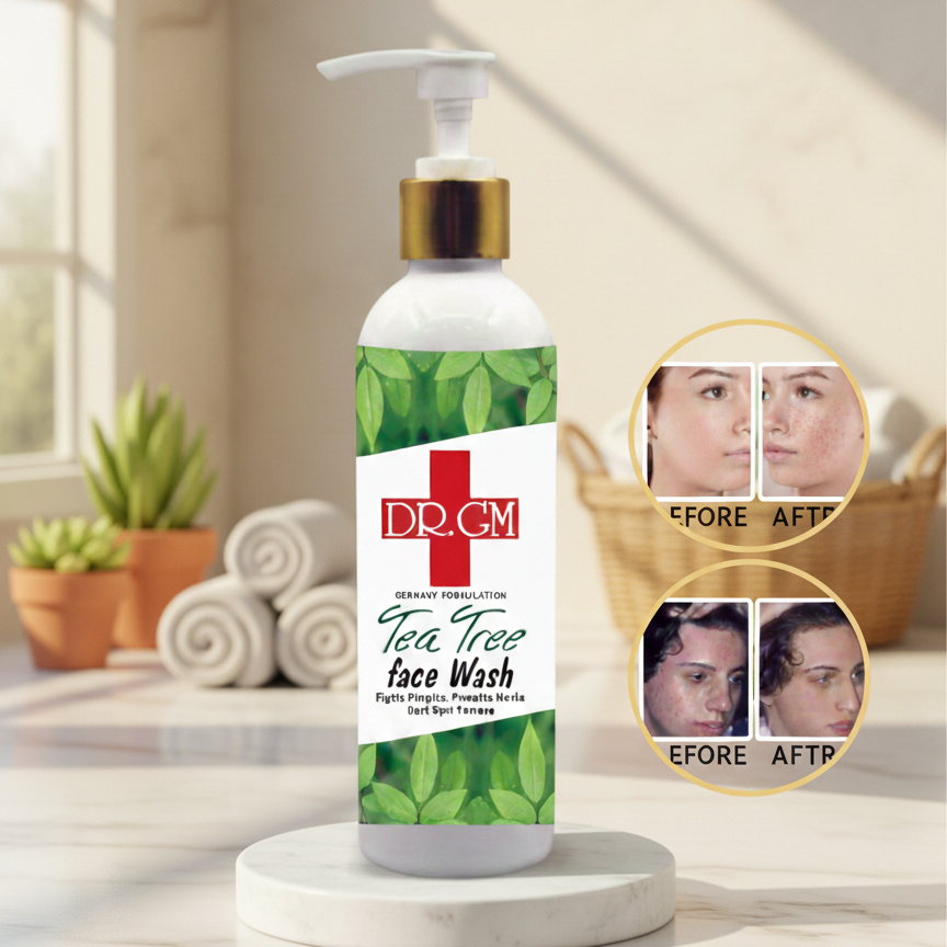 DR.GM Tea Tree Face Wash For Deep Cleansing & Refreshing Skin Care | Oil Control Facial Cleanser