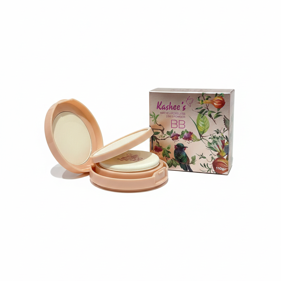 Kashees 2 In 1 Face Powder 110g | Dual Coverage Foundation & Setting Powder for Smooth Matte Finish | Oil Control Makeup Powder