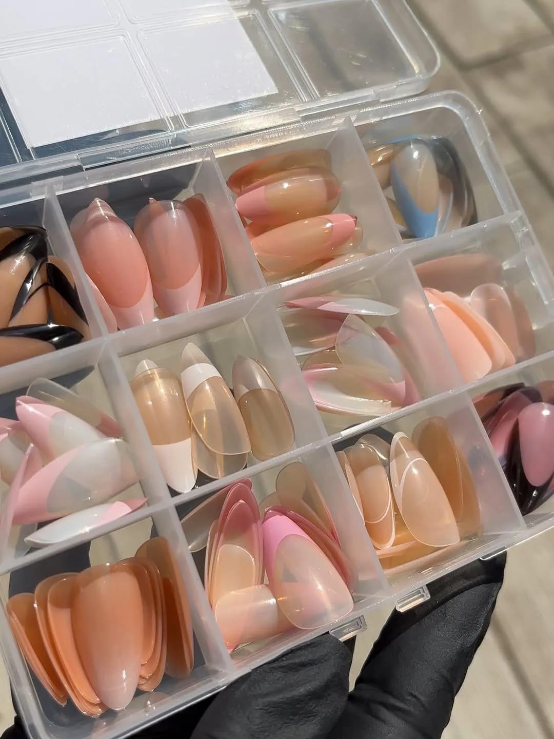 144 Pcs Multicolor False Nails Box With Nail Glue | Stylish Reusable Artificial Nails For Nail Art, Parties & Everyday Fashion