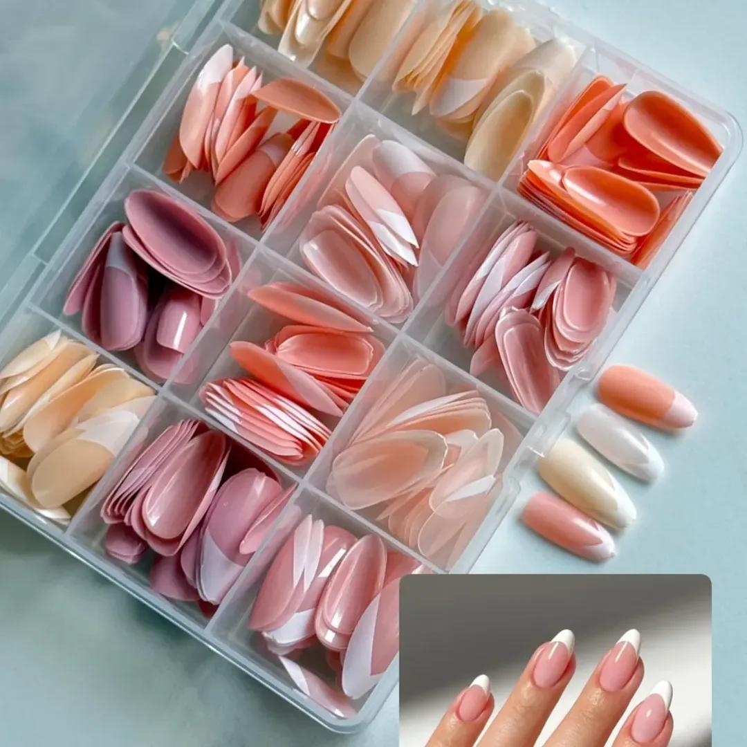 144 Pcs Multicolor False Nails Box With Nail Glue | Stylish Reusable Artificial Nails For Nail Art, Parties & Everyday Fashion