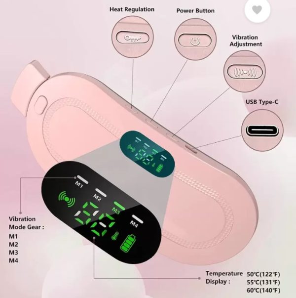 Portable Menstrual Heating Pad Belt for Women | Electric Period Pain Relief Massager with Heat & Vibration Therapy