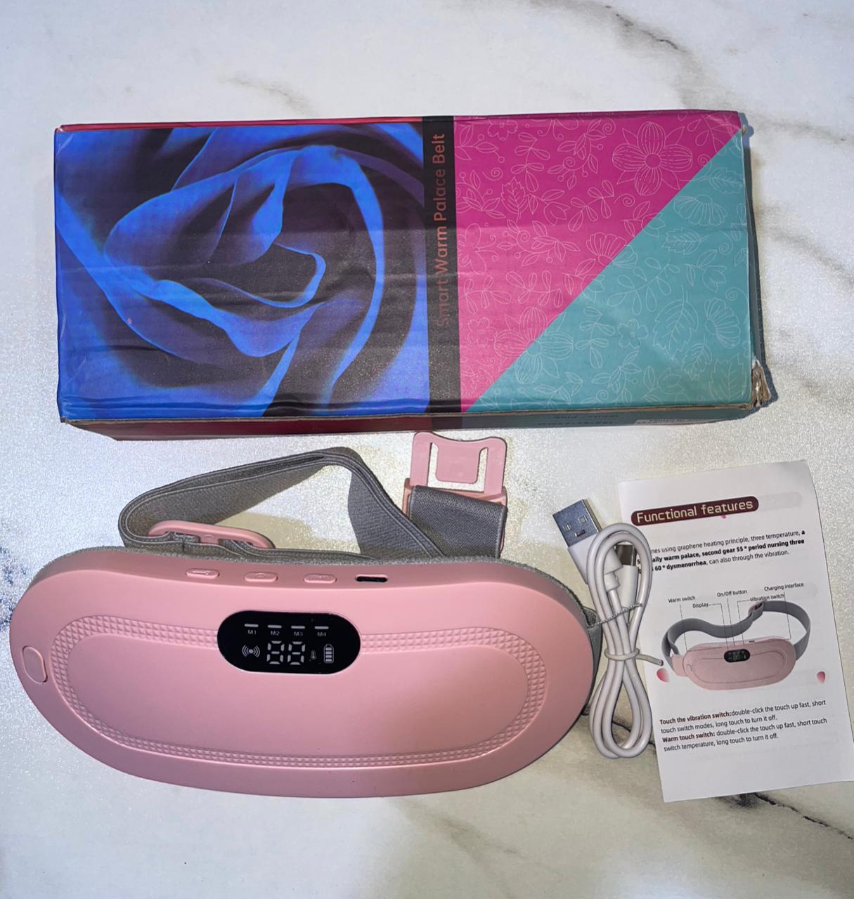 Portable Menstrual Heating Pad Belt for Women | Electric Period Pain Relief Massager with Heat & Vibration Therapy