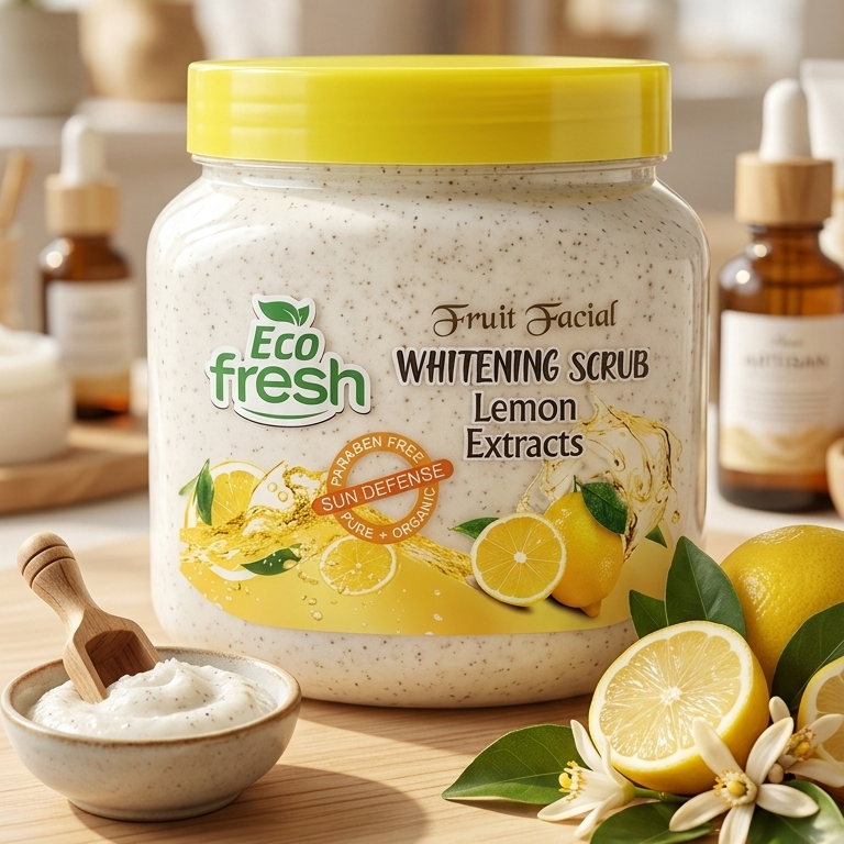 Eco Fresh Whitening Scrub 300ML Apricot Extract – Deep Cleansing Face & Body Exfoliating Scrub for Smooth & Glowing Skin