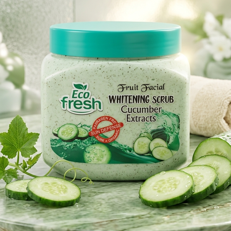 Eco Fresh Whitening Scrub 300ML Apricot Extract – Deep Cleansing Face & Body Exfoliating Scrub for Smooth & Glowing Skin