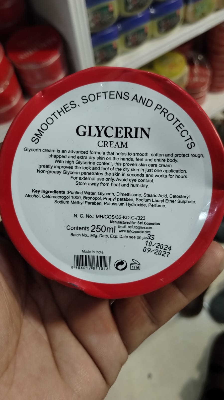Glycerin Skin Cream Moisturizer 250ml | Deep Hydration Cream for Dry & Rough Skin | Soft & Smooth Skin Care