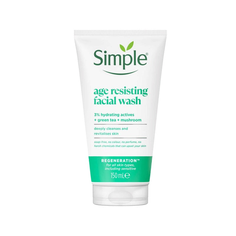 Simple Age Resistance Facial Wash – Hydrating Moisturising Face Cleanser for Soft Smooth Fresh Skin | Daily Face Wash for Men & Women