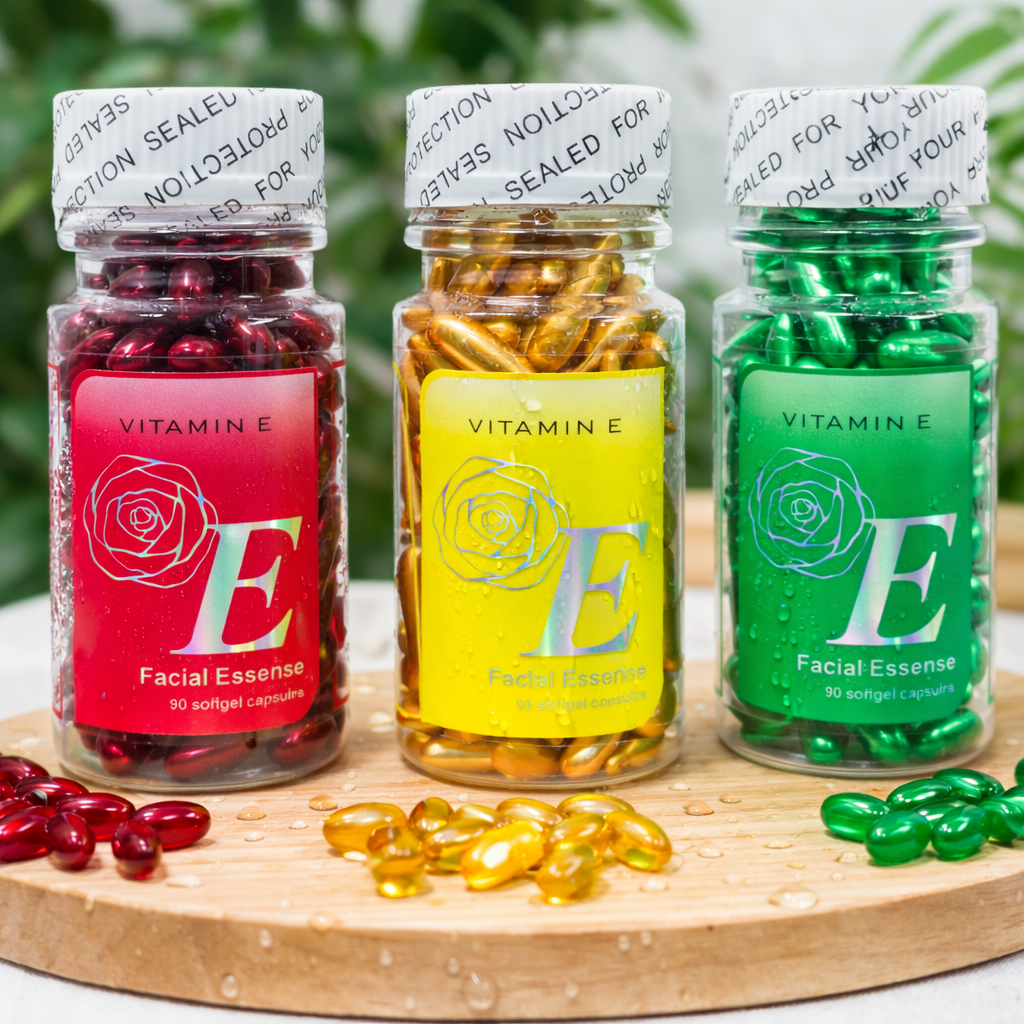 Vitamin E Facial Essence Softgel Capsules 90pcs | Hydrating Anti Aging Face Serum For Bright Glowing Skin