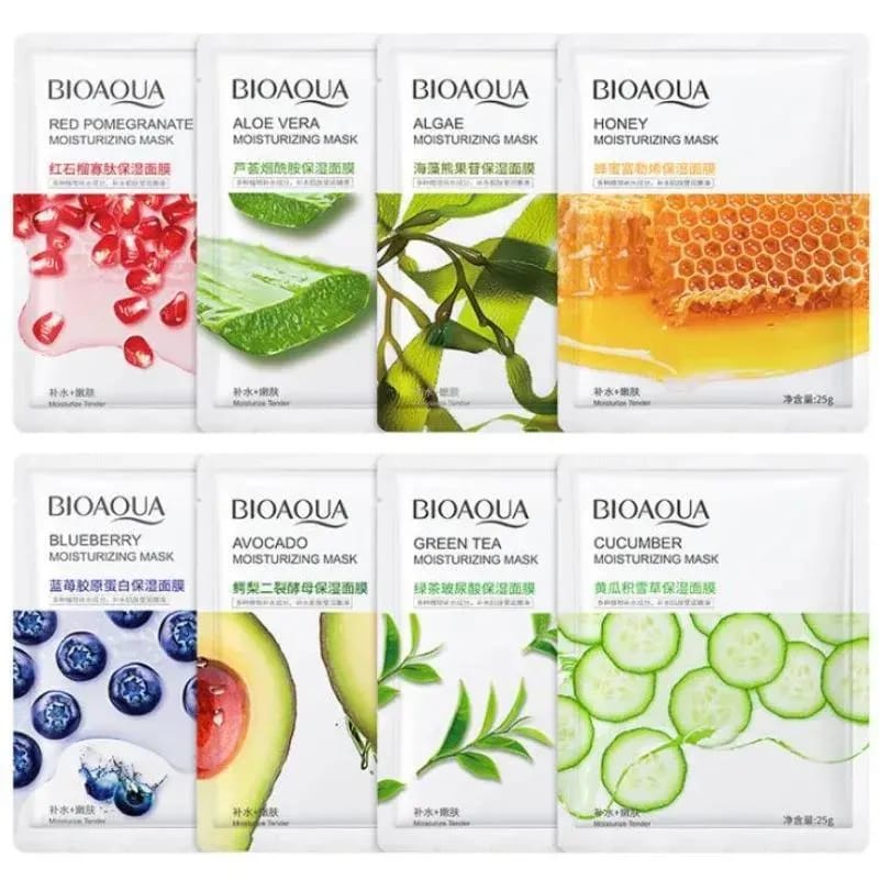 Whitening Face Sheet Mask Set of 6 Multicolor | Hydrating Brightening & Glow Sheet Masks | Random Flavor