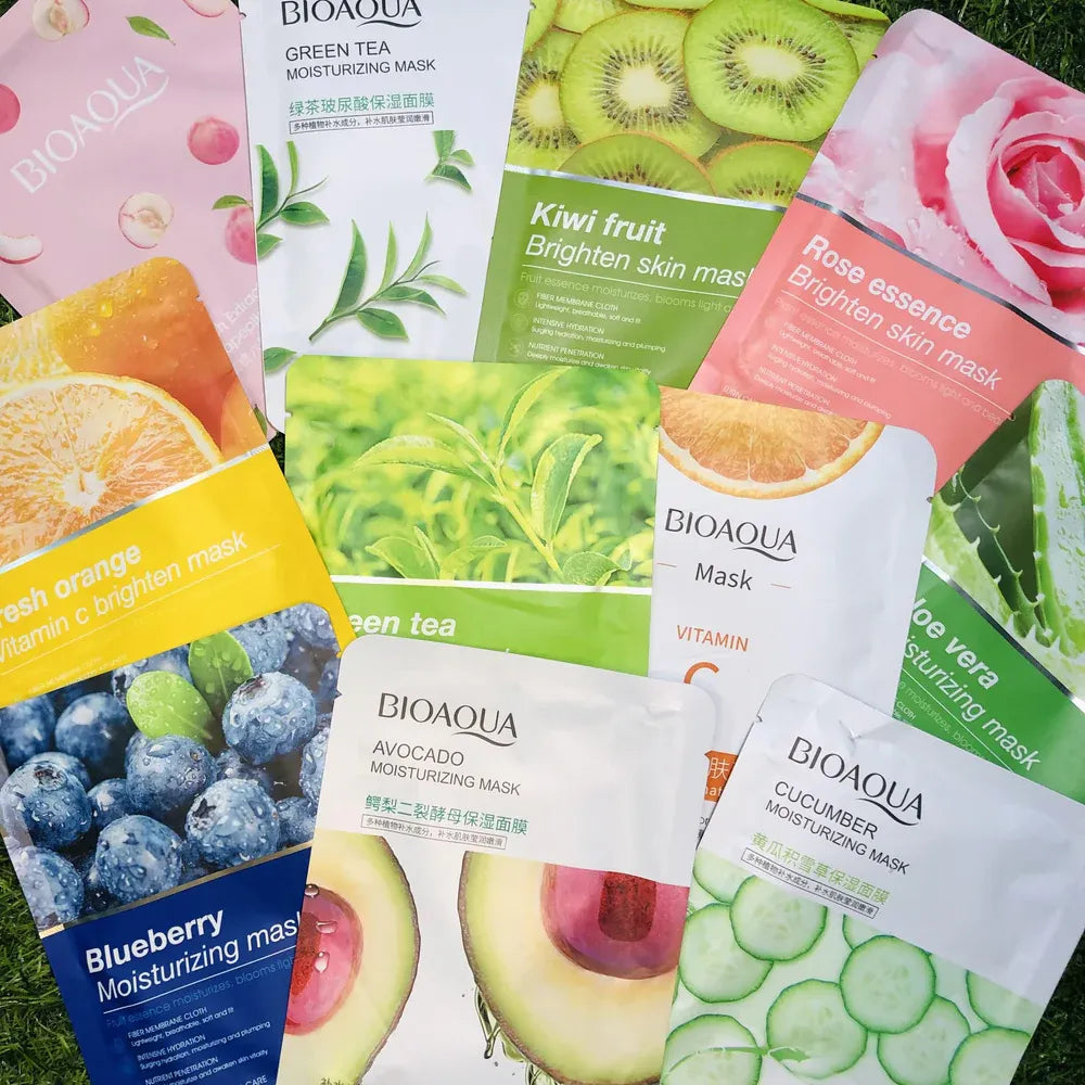 Whitening Face Sheet Mask Set of 6 Multicolor | Hydrating Brightening & Glow Sheet Masks | Random Flavor