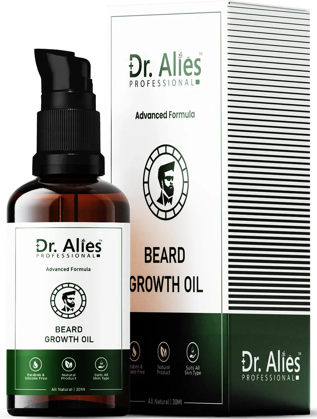 Dr Alies Professional Beard Growth Oil 30ml - Natural Chemical Free Beard Oil For Thicker, Stronger & Healthier Beard Growth