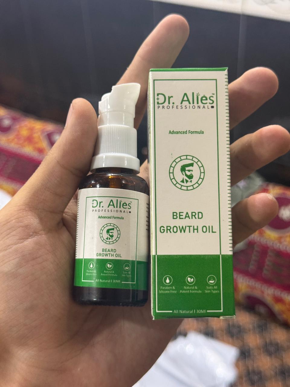 Dr Alies Professional Beard Growth Oil 30ml - Natural Chemical Free Beard Oil For Thicker, Stronger & Healthier Beard Growth