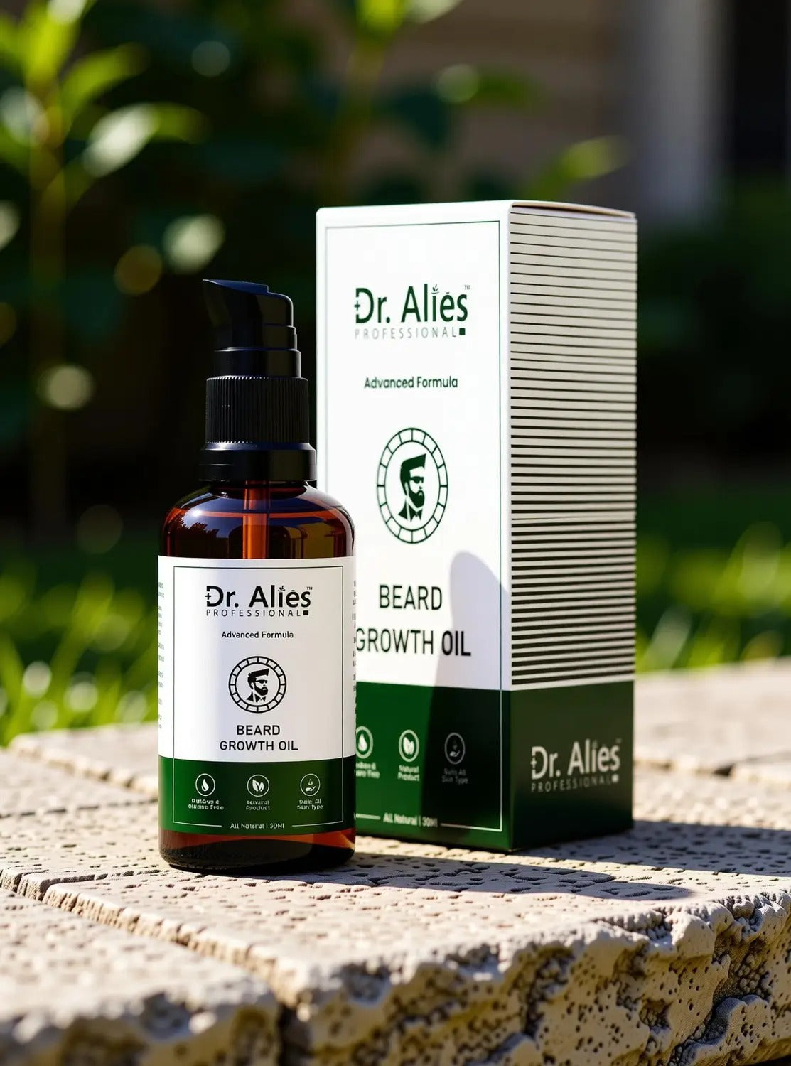 Dr Alies Professional Beard Growth Oil 30ml - Natural Chemical Free Beard Oil For Thicker, Stronger & Healthier Beard Growth