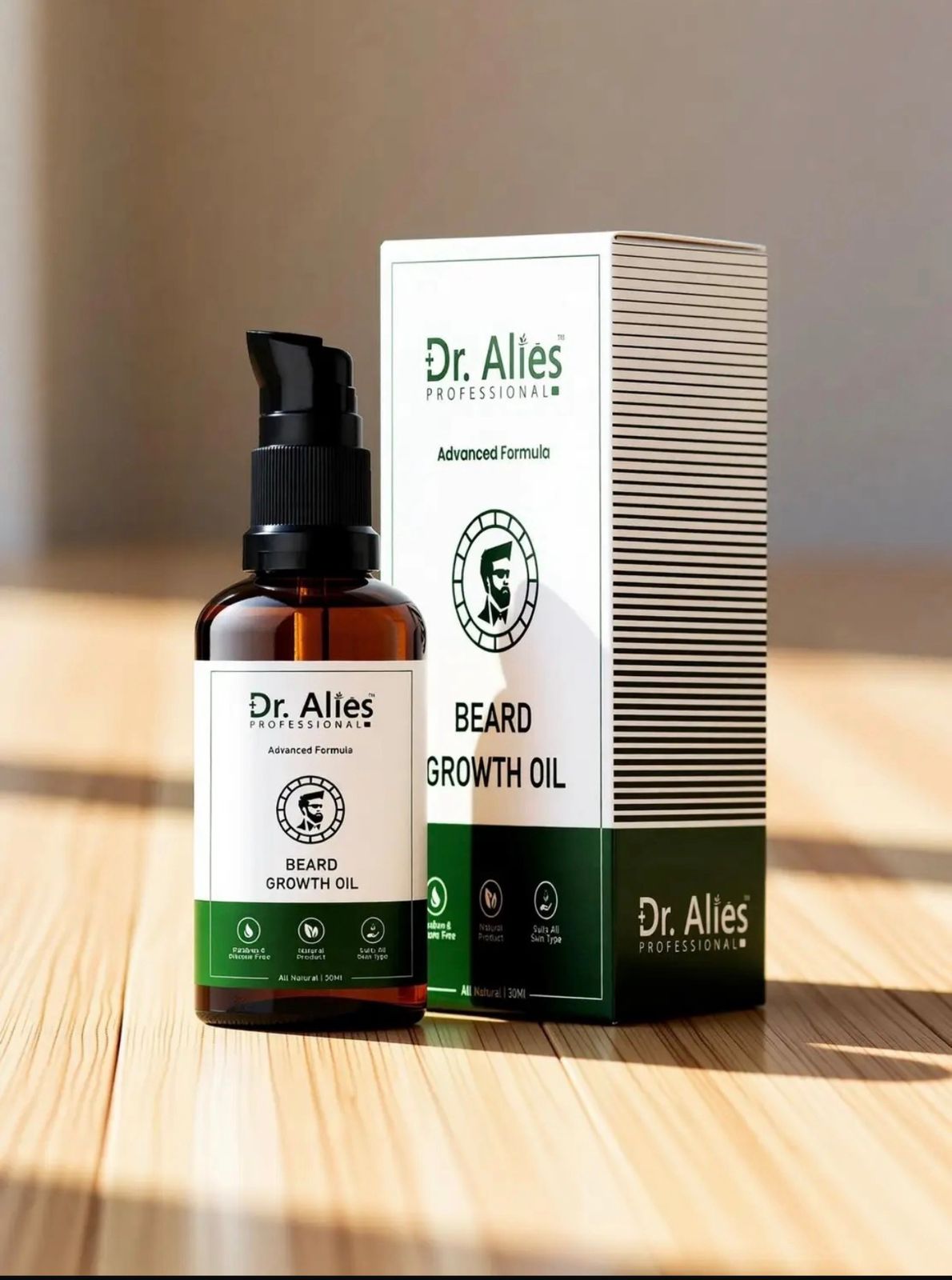 Dr Alies Professional Beard Growth Oil 30ml - Natural Chemical Free Beard Oil For Thicker, Stronger & Healthier Beard Growth