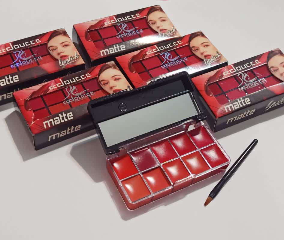 10 in 1 Lipstick & Blush Palette | Creamy Matte Multi Color Makeup Palette for Lips & Cheeks