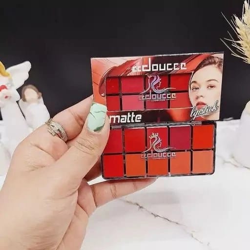 10 in 1 Lipstick & Blush Palette | Creamy Matte Multi Color Makeup Palette for Lips & Cheeks