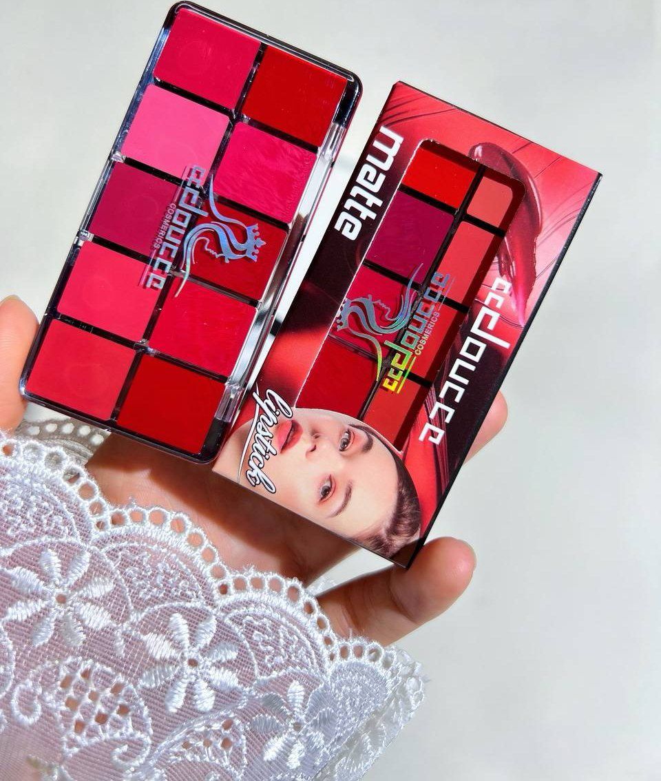 10 in 1 Lipstick & Blush Palette | Creamy Matte Multi Color Makeup Palette for Lips & Cheeks