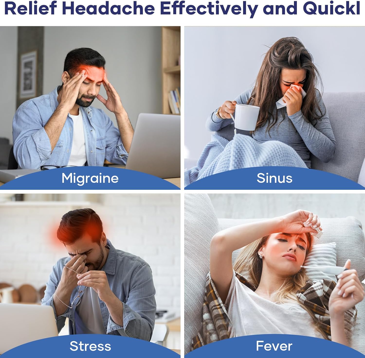 Migraine Relief Cap with Reusable Gel & Storage Box | Hot & Cold Headache Relief Hat
