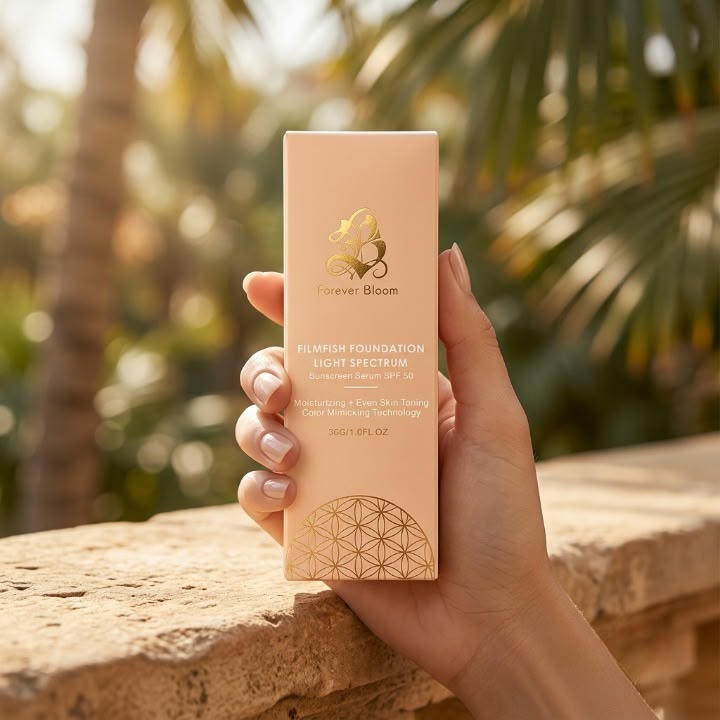 Forever Bloom Filmfish Foundation Light Spectrum Sunscreen Serum SPF 50 30g | Lightweight Moisturizing Foundation with Sun Protection