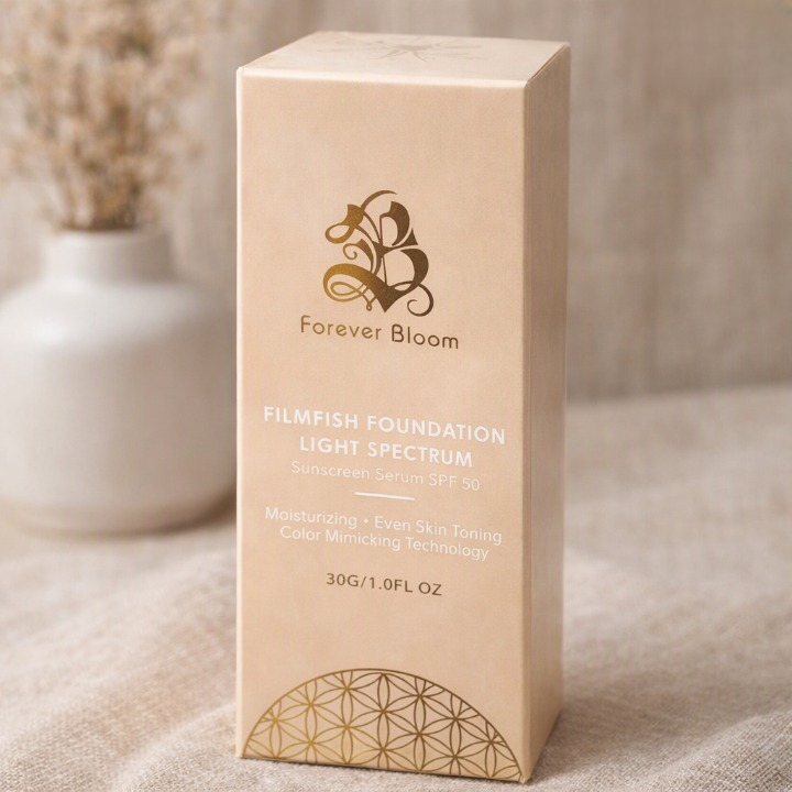 Forever Bloom Filmfish Foundation Light Spectrum Sunscreen Serum SPF 50 30g | Lightweight Moisturizing Foundation with Sun Protection