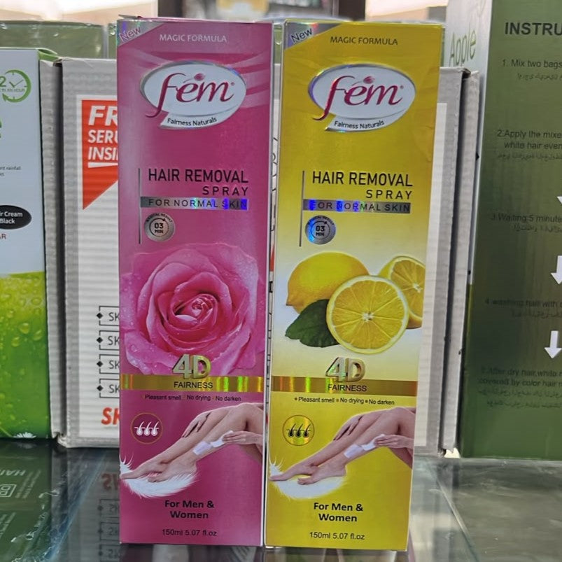 Fein Hair Removal Spray 150ML Lemon | Easy Hair Removal Spray for Smooth Skin | Gentle Hair Removal for Men & Women