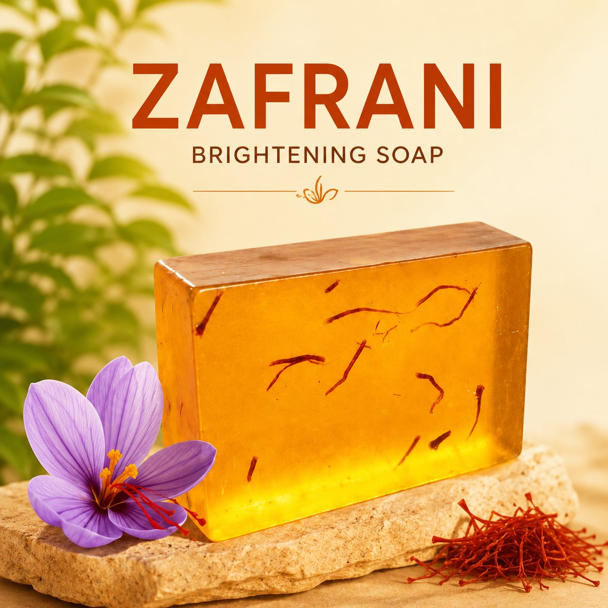 Instant Glow Zafrani Brightening Soap with Pure Saffron (Zafran) | Handmade Paraben & Sulfate Free Soap for Glowing Skin