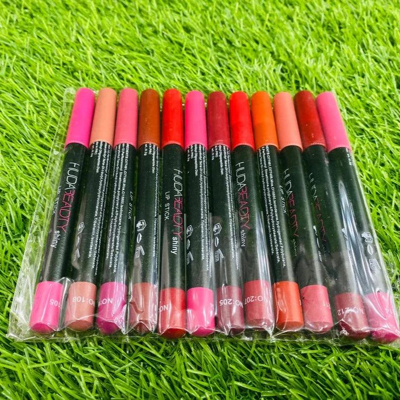 Huda Lip Pencil – 12 Pack | Perfectly Defined, Long-Lasting Lips