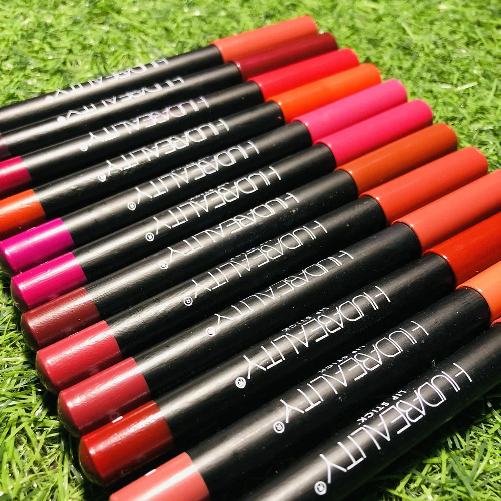 Huda Lip Pencil – 12 Pack | Perfectly Defined, Long-Lasting Lips