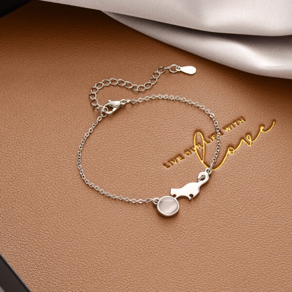 Cat Charm Bracelet Silver