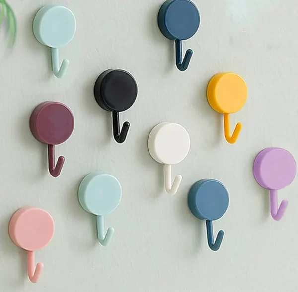 5Pcs Cute Colorful Self-Adhesive Wall Hooks in Pakistan - Image 4